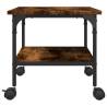 Printer Stand 2-Tier Smoked Oak - Organize with Style