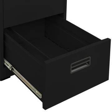 Durable Black Filing Cabinet - Steel, 3 Drawers, Lockable