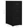 Durable Black Filing Cabinet - Steel, 3 Drawers, Lockable