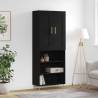 Highboard Black 69.5x34x180 cm Engineered Wood Colour black Quantity in Package 1 Model 3 shelves 