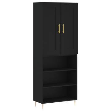 Stylish Highboard Black 69.5x34x180 cm | Durable Engineered Wood