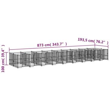 Outdoor Dog Kennel Steel 16.89 m² - Secure & Comfortable