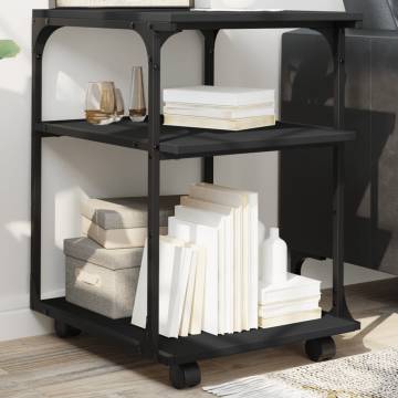 3-Tier Black Printer Stand - Organize Your Workspace