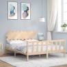 Bed Frame with Headboard 160x200 cm Solid Wood Colour natural Size 160 x 200 cm 