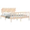 Solid Wood Bed Frame with Headboard 160x200 cm | HipoMarket