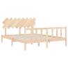 Solid Wood Bed Frame with Headboard 160x200 cm | HipoMarket