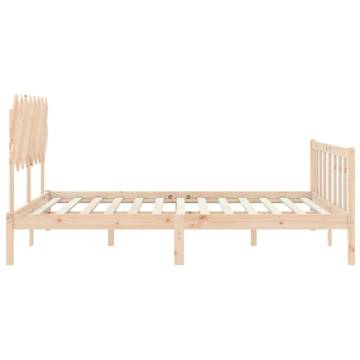 Solid Wood Bed Frame with Headboard 160x200 cm | HipoMarket