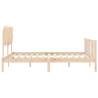 Solid Wood Bed Frame with Headboard 160x200 cm | HipoMarket