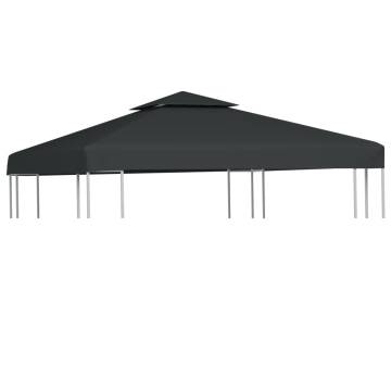 Gazebo Cover Canopy Replacement 3x3m Dark Grey - 310g/m²