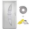 Front Door White 88x200 cm PVC | Secure & Elegant Design