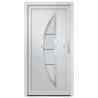 Front Door White 88x200 cm PVC | Secure & Elegant Design