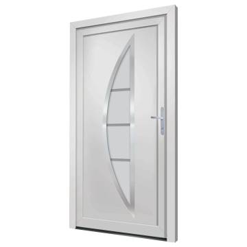 Front Door White 88x200 cm PVC | Secure & Elegant Design