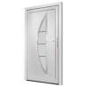 Front Door White 88x200 cm PVC | Secure & Elegant Design