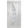 Front Door White 88x200 cm PVC | Secure & Elegant Design