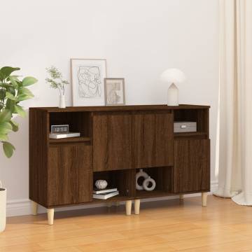 Stylish Brown Oak Sideboards - 2 pcs - Hipomarket UK