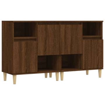 Stylish Brown Oak Sideboards - 2 pcs - Hipomarket UK