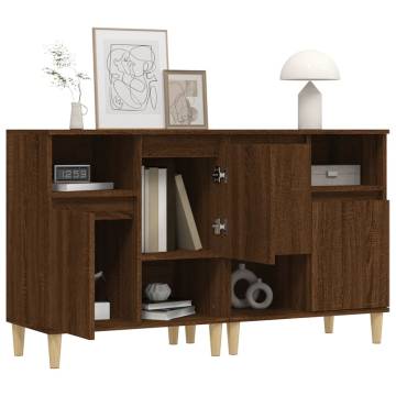 Stylish Brown Oak Sideboards - 2 pcs - Hipomarket UK