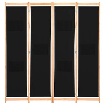 Stylish 4-Panel Black Room Divider - 160x170x4 cm | HipoMarket