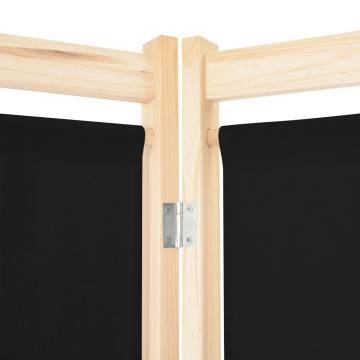 Stylish 4-Panel Black Room Divider - 160x170x4 cm | HipoMarket