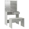 Stylish Dressing Table Set with LED - Concrete Grey