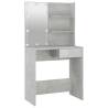 Stylish Dressing Table Set with LED - Concrete Grey