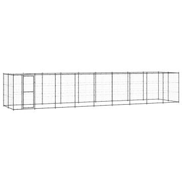 Outdoor Dog Kennel Steel with Roof - 21.78 m² | HipoMarket