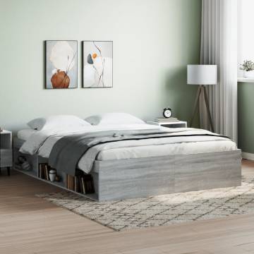 Stylish Grey Sonoma King Size Bed Frame - 150x200 cm