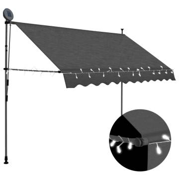 Manual Retractable Awning with LED - Anthracite 250 cm