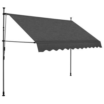 Manual Retractable Awning with LED - Anthracite 250 cm