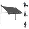 Manual Retractable Awning with LED - Anthracite 250 cm