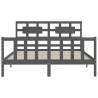 Grey King Size Bed Frame with Headboard | Solid Wood