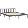 Grey King Size Bed Frame with Headboard | Solid Wood