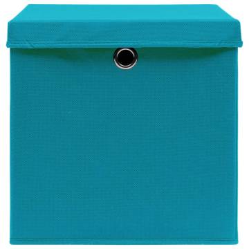 10 pcs Baby Blue Storage Boxes with Lids - Perfect for Organizing