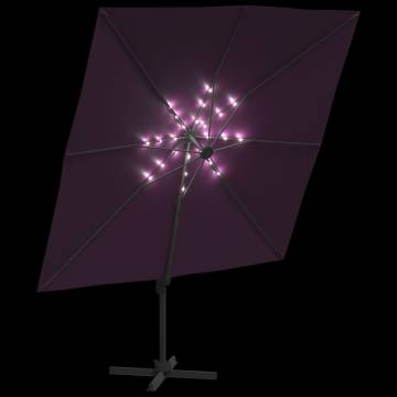 LED Cantilever Umbrella Bordeaux Red 400x300 cm - Stylish & Durable