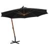 Hanging Parasol with Pole Black 3.5x2.9 m Solid Fir Wood Colour black Size 3.5 x 2.9 m Quantity in Package 1 