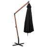 Hanging Parasol with Solid Fir Wood Pole - 3.5x2.9m