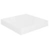 Stylish High Gloss White Floating Wall Shelf - 23x23.5cm