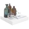 Stylish High Gloss White Floating Wall Shelf - 23x23.5cm