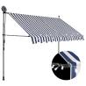 Manual Retractable Awning with LED 250 cm Blue and White Colour blue Quantity in Package 1 Width 250 cm 