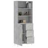 Elegant Highboard in Concrete Grey | 69.5x34x180 cm