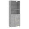 Elegant Highboard in Concrete Grey | 69.5x34x180 cm