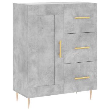 Elegant Highboard in Concrete Grey | 69.5x34x180 cm