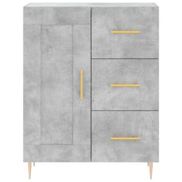 Elegant Highboard in Concrete Grey | 69.5x34x180 cm