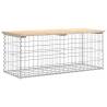 Garden Bench Gabion Design - Solid Pine Wood 103x44x42 cm