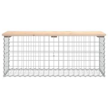 Garden Bench Gabion Design - Solid Pine Wood 103x44x42 cm