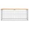 Garden Bench Gabion Design - Solid Pine Wood 103x44x42 cm