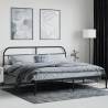 Metal Bed Frame with Headboard Black 200x200 cm - HipoMarket