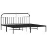 Metal Bed Frame with Headboard Black 200x200 cm - HipoMarket