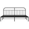 Metal Bed Frame with Headboard Black 200x200 cm - HipoMarket