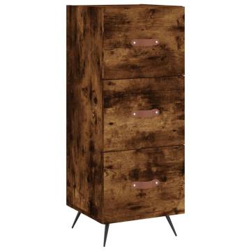 Elegant Highboard in Smoked Oak | 34.5x34x180 cm